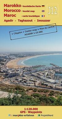 J12: Agadir - Taghazout - Imouzzer 1:120.000 + Cityplan Agadir + GPS - Waypoints