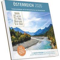 1000 Places to See Before You Die – Österreich Postkartenkalender 2026 | Tischkalender zum Aufstellen 17,5 × 17,5 cm | 53 Wochenmotive & Postkartenfunktion