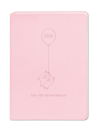 Terminplaner Lederlook 2026 Rosa