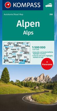 KOMPASS Autokarte Alpen, Alps, Alpi, Alpes 1:500.000