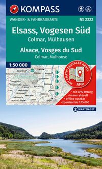 KOMPASS Wanderkarten-Set 2222 Elsass, Vogesen Süd / Alsace, Vosges du Sud, Colmar, Mülhausen / Mulhouse (2 Karten) 1:50.000