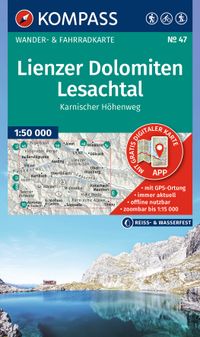KOMPASS Wanderkarte 47 Lienzer Dolomiten, Lesachtal, Karnischer Höhenweg 1:50.000